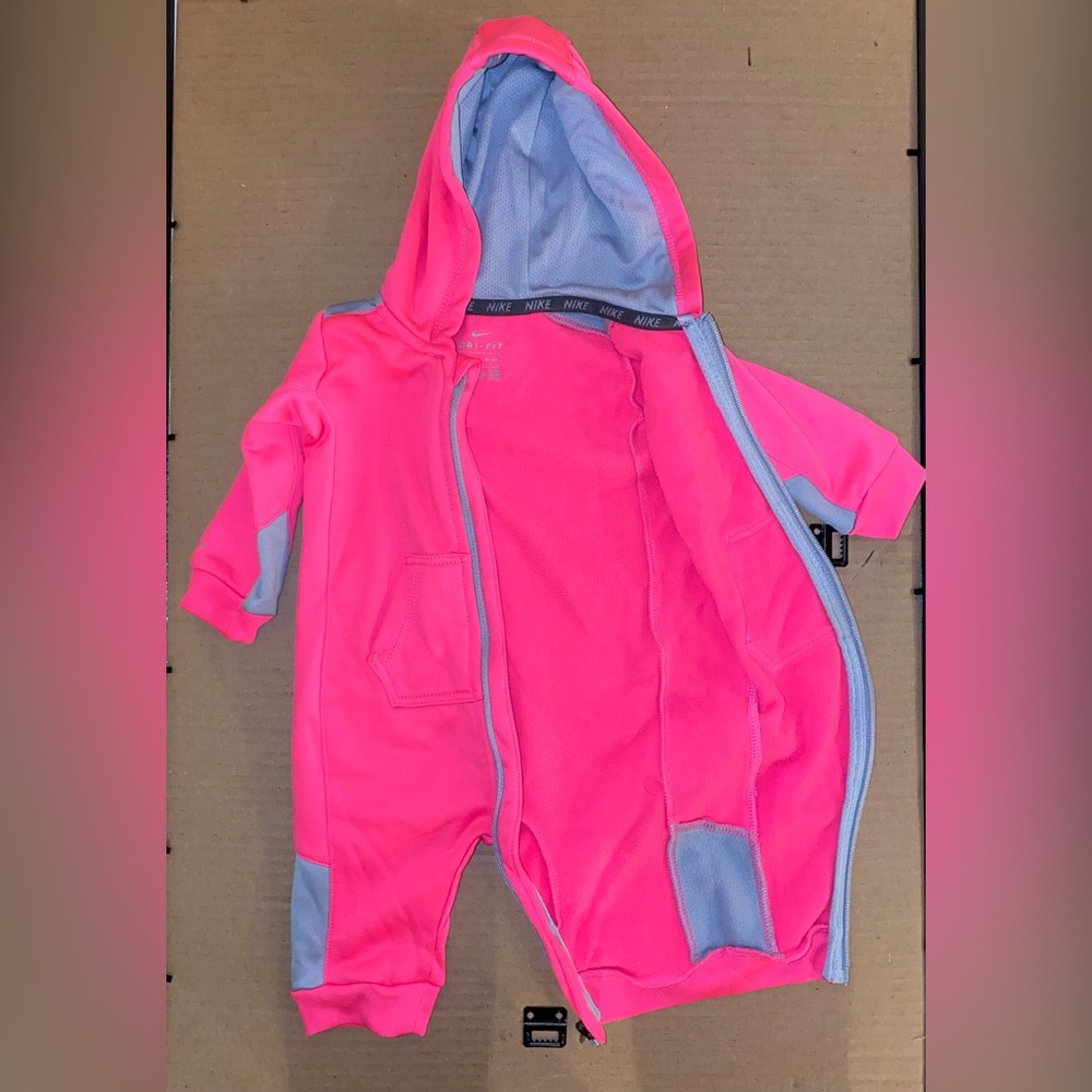 Nike Dry Fit Hooded Zipper Onesie 3-6M Infant